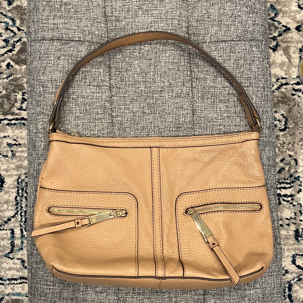 Tommy Hilfiger Beige Leather Shoulder Bag